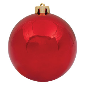 Κόκκινη Πλαστική Γυαλιστερή Χριστουγεννιάτικη Μπάλα 4cm ,Σέτ/24