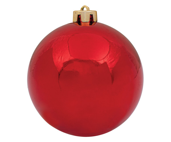 Κόκκινη Πλαστική Γυαλιστερή Χριστουγεννιάτικη Μπάλα 4cm ,Σέτ/24