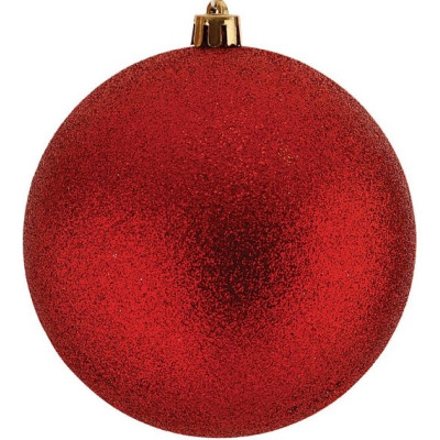 Κόκκινη Πλαστική Χριστουγεννιάτικη Μπάλα Με Glitter 8cm,Σέτ/6