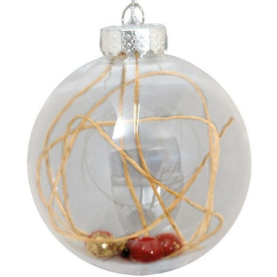 Πλαστική Χριστουγεννιάτικη Μπάλα 8cm,Σέτ/6