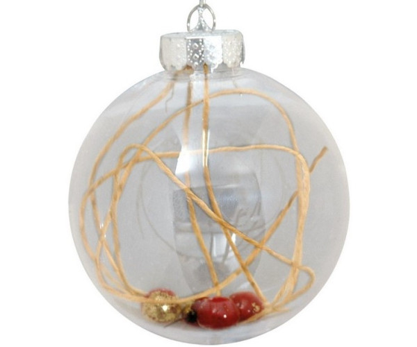 Πλαστική Χριστουγεννιάτικη Μπάλα 8cm,Σέτ/6