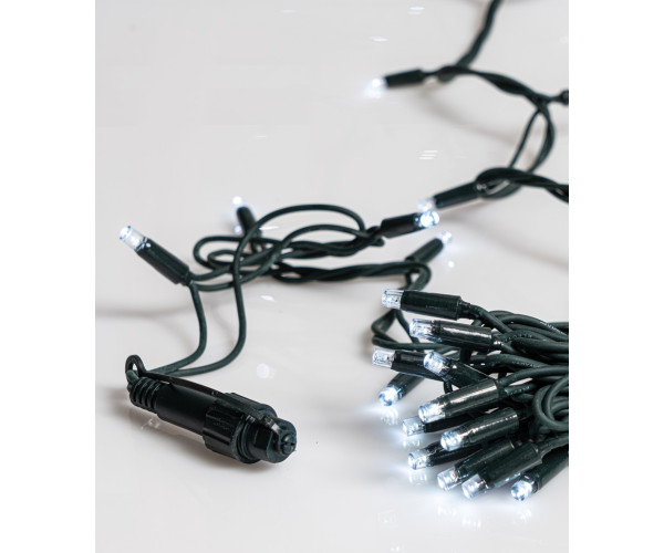 400Led Rubber Λαμπάκια Καουτσούκ Επεκτεινόμενα Ip44 Με Πράσινο Καλώδιο/Λευκό Λαμπάκι 39Μέτρα (Kelvin: 6.000 - 10.000)