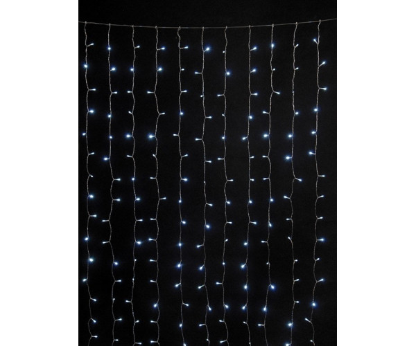 740L Σταθερή Led Συμμετρική Κουρτίνα Με Μετασχηματιστή Ip44 Και Επέκταση 400 x 330(h)cm,Με Διάφανο Καλώδιο Και Λευκo Λαμπάκι (Kelvin: 6.000 - 10.000)