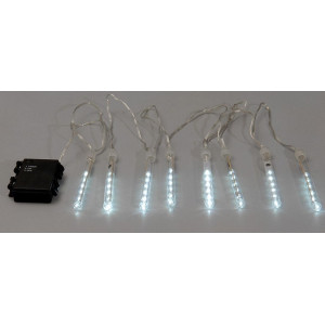40Led Κουρτίνα Με 8 Tube Διπλής Όψης Με Μπαταρίες ΑΑ Και Χρονοδιακόπτη ,10cm x 210cm