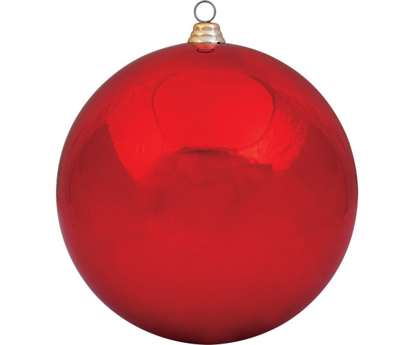 Κόκκινη Πλαστική Γυαλιστερή Χριστουγεννιάτικη Μπάλα 30cm