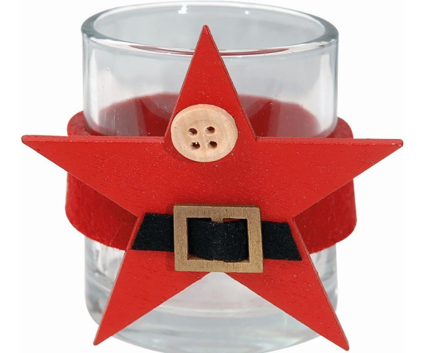 Γυάλινο Χριστουγεννιάτικο Κηροπηγιο 6 x 5cm