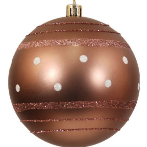 Χάλκινη Πλαστική Χριστουγεννιάτικη Μπάλα 8cm,Σέτ/6