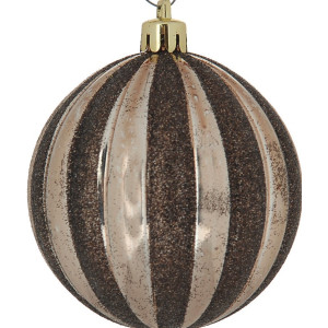 Χάλκινη Πλαστική Χριστουγεννιάτικη Μπάλα 8cm,Σέτ/6