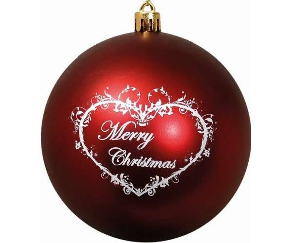 Κόκκινη Πλαστική Χριστουγεννιάτικη Μπάλα 10cm,Σέτ/6