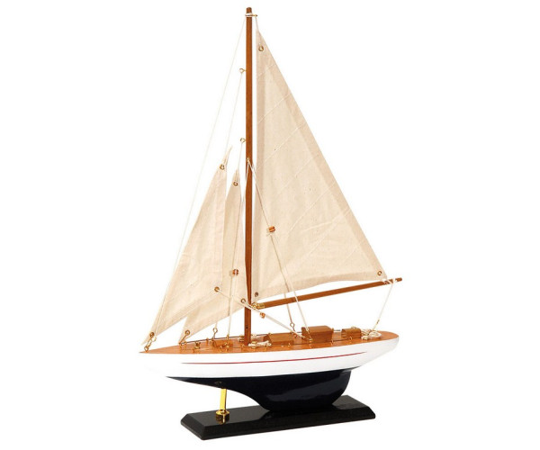 Ξύλινο Παραδοσιακό Καράβι 30 x 6,5 z 43(h)cm,Χρώμα Λευκό - Καφέ Ξύλινο Παραδοσιακό Καράβι 30 x 6,5 z 43(h)cm,Χρώμα Λευκό - Καφέ
