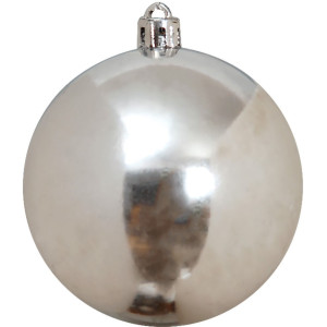 Ασημί Ημιμάτ Χριστουγεννιάτικη Μπάλα 8cm,Σέτ/6