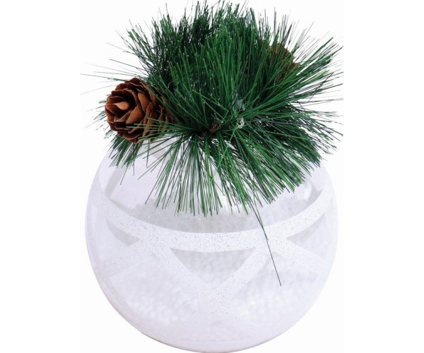 Διάφανη Πλαστική Χριστουγεννιάτικη Μπάλα 8cm,Σέτ/3