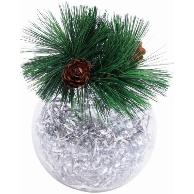 Διάφανη Πλαστική Χριστουγεννιάτικη Μπάλα 8cm,Σέτ/3