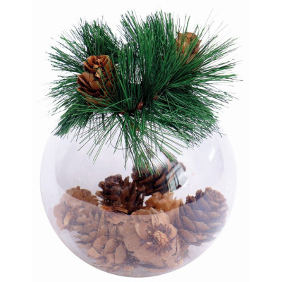 Διάφανη Πλαστική Χριστουγεννιάτικη Μπάλα 8cm,Σέτ/3