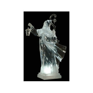 Ακρυλικός Επιτραπέζιος Διακοσμητικός Άγιος Βασίλης Με Φώς Μπαταρίας 30(Η)cm