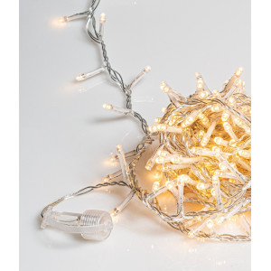 500Led Φωτάκια Με Επέκταση Και Μετασχηματιστή ,Διάφανο Καλώδιο/Θερμό Λαμπάκι , (3cm Απόσταση) 15 Μέτρα , (Kelvin 2.500 - 3.000) Με Καρούλι Αποθήκευσης