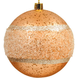 Ρόζ Πλαστική Χριστουγεννιάτικη Μπάλα 8cm,Σέτ/6