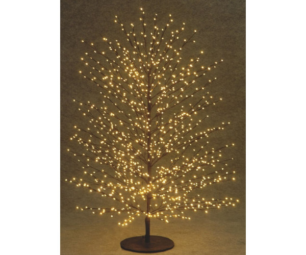 Μάυρο Φωτιζόμενο Δέντρο Με 1500 Led Φωτάκια Θερμού Φωτισμού ,Μετασχηματιστή ip44 Και Dimmer 150(h)cm