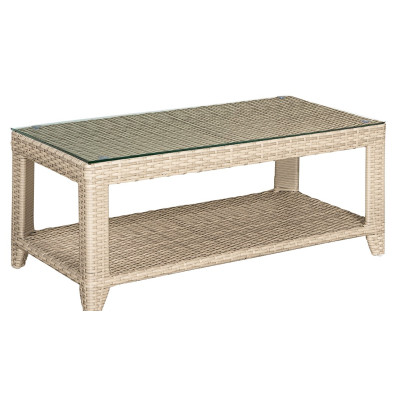 Rattan Βοηθητικό Τραπεζάκι (Coffee Table) Με Σκελετό Αλουμινίου 100 x 50 x 42(h)cm