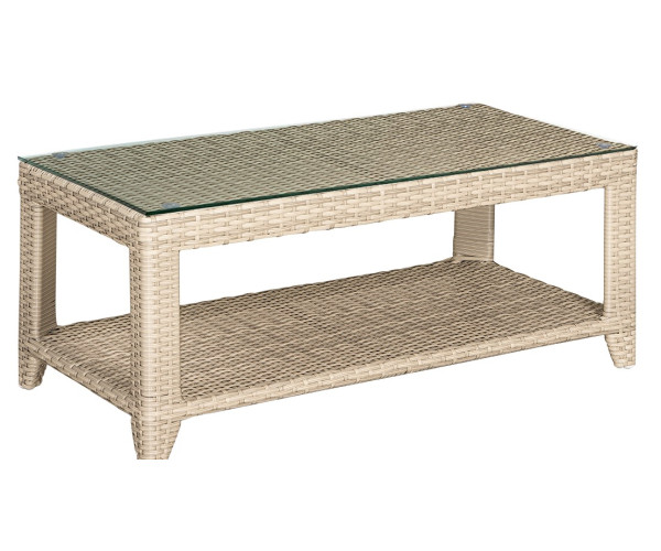 Rattan Βοηθητικό Τραπεζάκι (Coffee Table) Με Σκελετό Αλουμινίου 100 x 50 x 42(h)cm