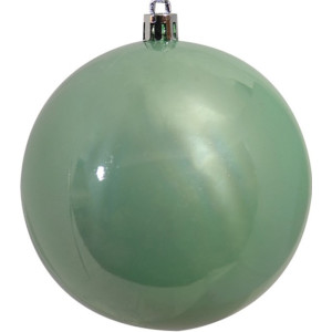 Πράσινη Γυαλιστερή Πλαστική Χριστουγεννιάτικη Μπάλα 10cm ,Σέτ/4