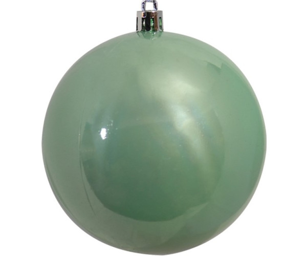 Πράσινη Γυαλιστερή Πλαστική Χριστουγεννιάτικη Μπάλα 10cm ,Σέτ/4