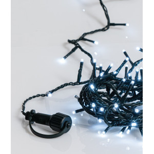 300Led Λαμπάκια Με Επέκταση Και Μετασχηματιστή Ip44 ,Πράσινο Καλώδιο/Λευκό Λαμπάκι , (5cm Απόσταση) 15 Μέτρα , (Kelvin: 6.000 - 10.000)