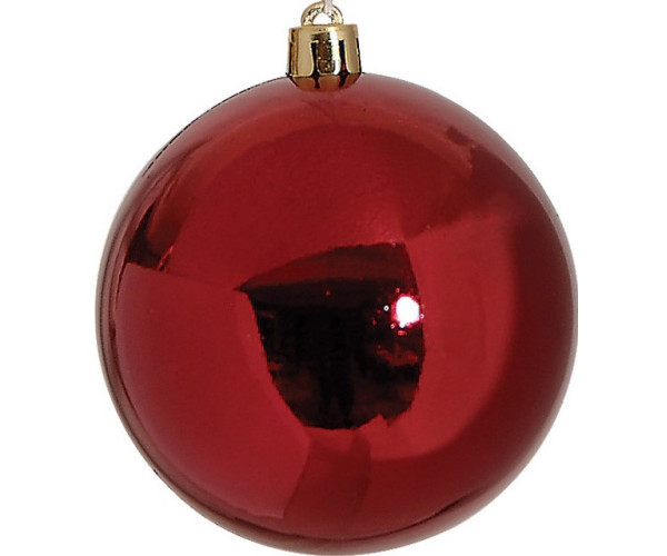 Μώβ Γυαλιστερή Χριστουγεννιάτικη Μπάλα 10cm,Σέτ/4