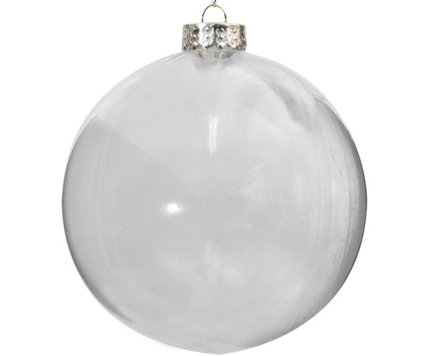 Διάφανη Πλαστική Χριστουγεννιάτικη Μπάλα 10cm,Σέτ/2