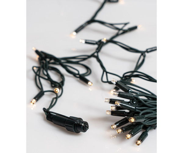 300Led Rubber Λαμπάκια Επεκτεινόμενα Με Πράσινο Καλώδιο/Θερμό Λαμπάκι ,Ip44 , 15 Μέτρα (Kelvin: 2.500 - 2.800)