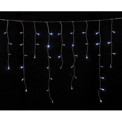 100Led Ασύμμετρη Κουρτίνα Επεκτεινόμενη All Flash Με Μετασχηματιστή 200 x 70(h)cm,Διάφανο Καλώδιο/Λευκό Λαμπάκι , (Kelvin: 6.000 - 10.000)