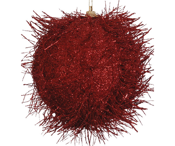 Κόκκινη Πλαστική Χριστουγεννιάτικη Μπάλα 8cm,Σέτ/6