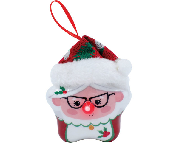 Κόκκινη Πλαστική Χριστουγεννιάτικη Μπάλα Με Led Φώς Μπαταρίας 8 x 5 x 10,5cm