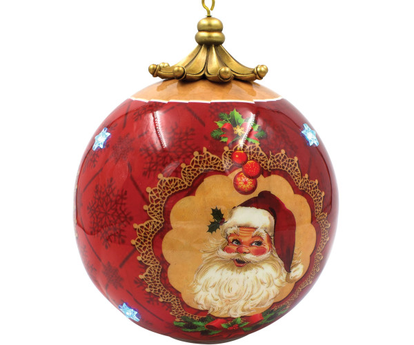 Κόκκινη Πλαστική Χριστουγεννιάτικη Μπάλα Με Led Φώς Μπαταρίας 20 x 20 x 24,5cm