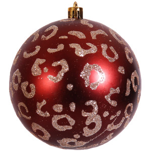 Χάλκινη Πλαστική Γυαλιστερή Χριστουγεννιάτικη Μπάλα 8cm,Σέτ/6