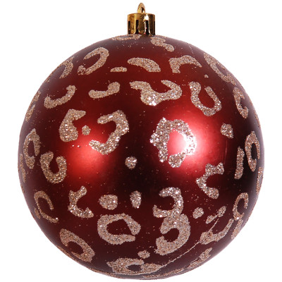 Χάλκινη Πλαστική Γυαλιστερή Χριστουγεννιάτικη Μπάλα 8cm,Σέτ/6