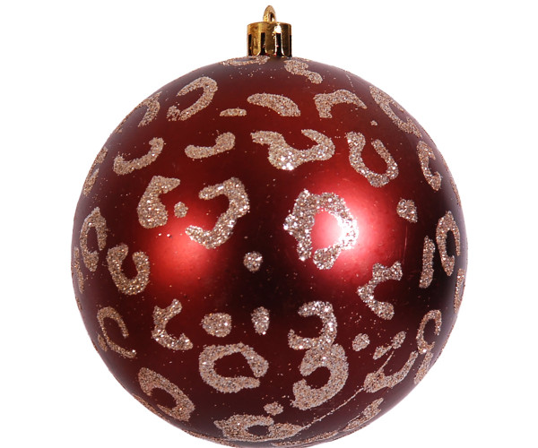 Χάλκινη Πλαστική Γυαλιστερή Χριστουγεννιάτικη Μπάλα 10cm,Σέτ/4