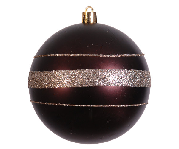 Μώβ Πλαστική Γυαλιστερή Χριστουγεννιάτικη Μπάλα 10cm,/Σετ 4