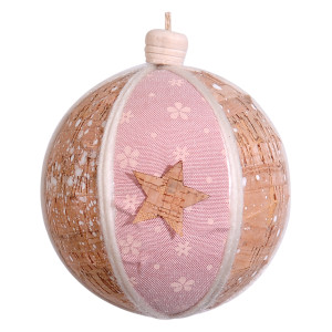 Ρόζ Πλαστική Χριστουγεννιάτικη Μπάλα 10cm,Σέτ/4