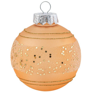 Χρυσή Γυαλιστερή Πλαστική Χριστουγεννιάτικη Μπάλα 8cm,Σέτ/6