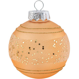 Χρυσή Γυαλιστερή Πλαστική Χριστουγεννιάτικη Μπάλα 10cm,Σέτ/4