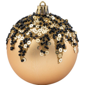 Χρυσή Γυαλιστερή Πλαστική Χριστουγεννιάτικη Μπάλα 10cm,Σέτ/4