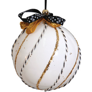 Χρυσή Γυαλιστερή Πλαστική Χριστουγεννιάτικη Μπάλα 8cm,Σέτ/6