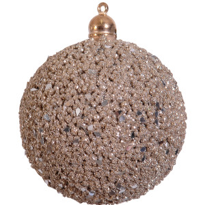 Καφέ Πλαστική Χριστουγεννιάτικη Μπάλα 8cm ,Σέτ/3