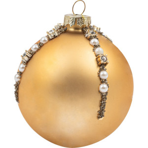 Χρυσή Γυάλινη Χριστουγεννιάτικη Μπάλα 10cm,Σέτ/6