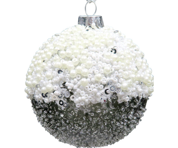 Διάφανη Γυάλινη Χριστουγεννιάτικη Μπάλα 8cm , Σέτ/6 Τεμαχίων