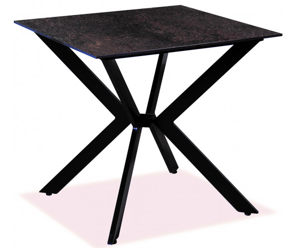 Τετράγωνο Τραπέζι Αλουμινίου Με Επιφάνεια Compact Hpl Γκρί 70 x 70 x 75(h)cm