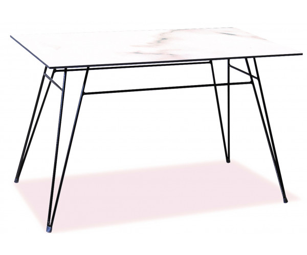 Παραλληλόγραμμο Μεταλλικό Τραπέζι Με Επιφάνεια Compact Hpl Γκρί 120 x 68 x 75(h)cm