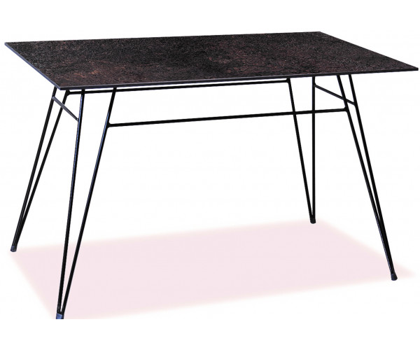 Παραλληλόγραμμο Μεταλλικό Τραπέζι Με Επιφάνεια Compact Hpl Σκουριά 120 x 70 x 75(h)cm
