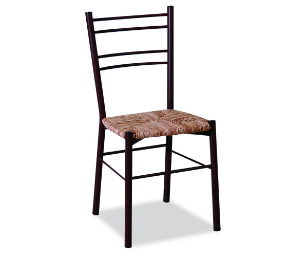 Αγαλβάνιστη Μεταλλική Καρέκλα Χρώμα Σκουριά Ύδρα Με Κάθισμα Ψάθα
